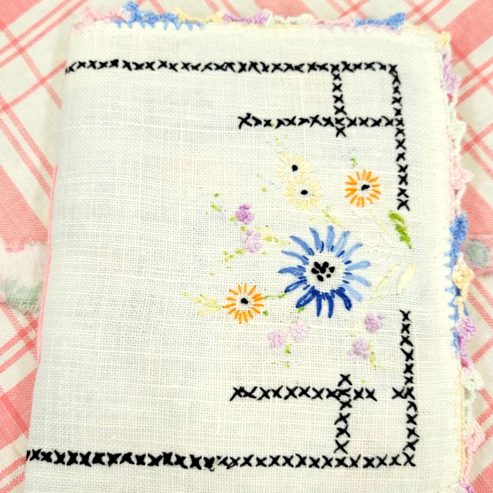 Vintage Fabric Collection with Doily Cover